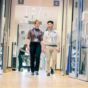 Medicine students on a hospital ward at Hull Royal Infirmary