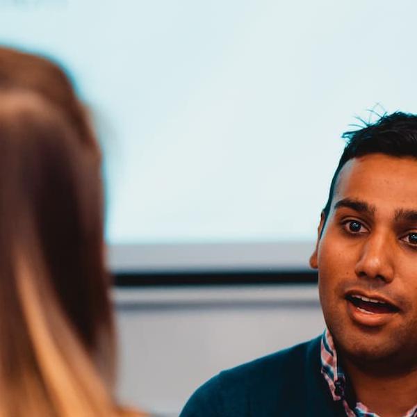 Health Professions Education students in discussion at at a study day