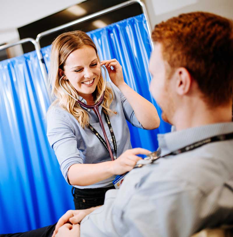 Physician Associate students practicing clinical skills